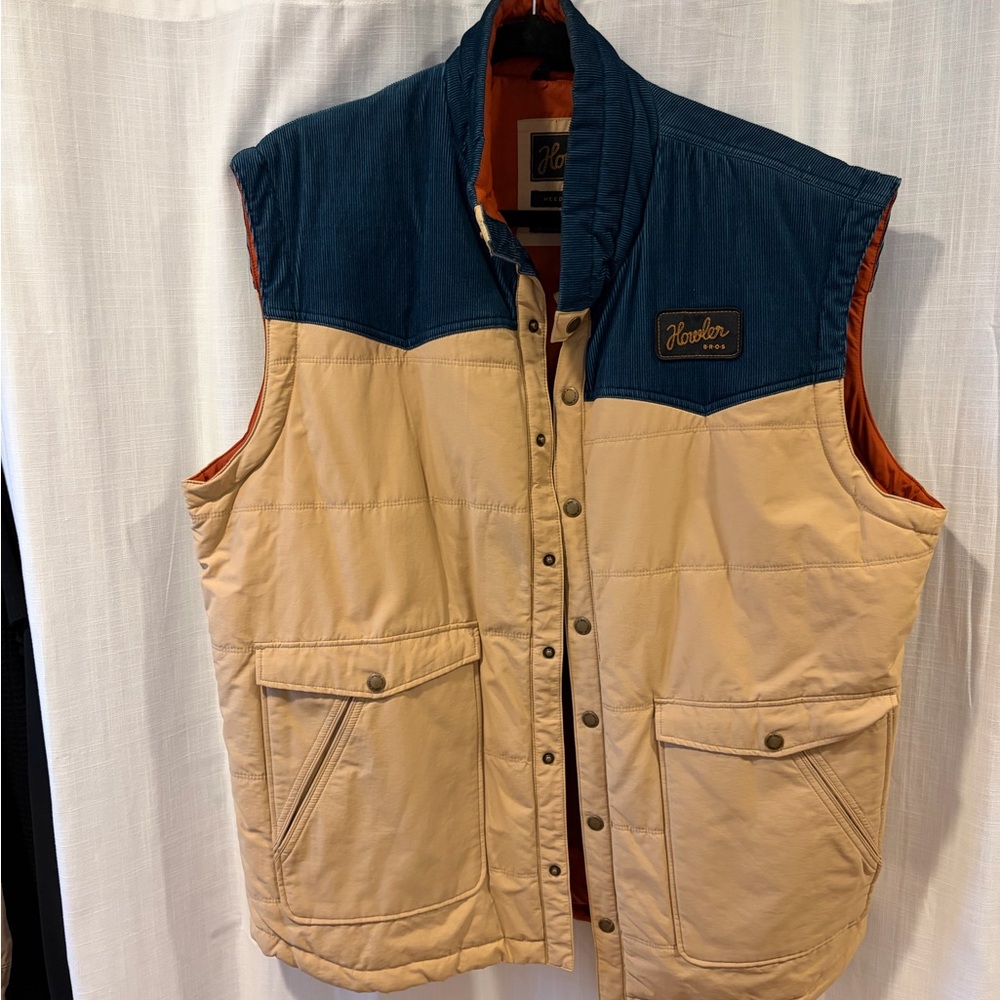Howler Brothers Tan and Blue Men's Vest
